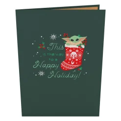 Lovepop Christmas 12/25|Star Wars|Star Wars™ The Mandalorian™ Grogu™ Happy Holidays Pop-Up Card