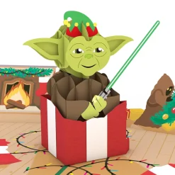 Lovepop Greeting Cards|Christmas 12/25|Star Wars™ Yoda™ Present Pop-Up Card