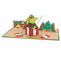Lovepop Greeting Cards|Christmas 12/25|Star Wars™ Yoda™ Present Pop-Up Card