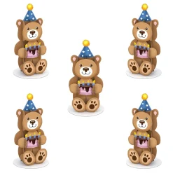 Lovepop Pop-Up Stickers|Kids|Stickerpop™: Birthday Bear (5-Pack)