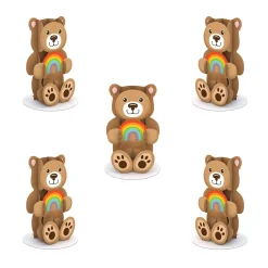 Lovepop Pop-Up Stickers|Kids|Stickerpop™: Rainbow Bear (5-Pack)
