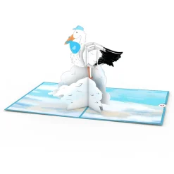 Lovepop Baby|Congratulations|Stork Blue Pop-Up Card