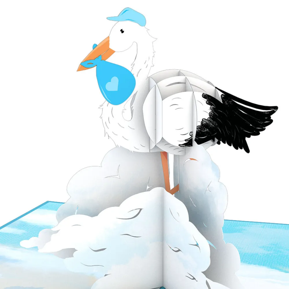 Lovepop Baby|Congratulations|Stork Blue Pop-Up Card