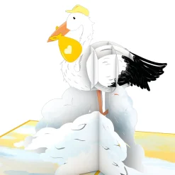Lovepop Greeting Cards|Baby|Stork Yellow Pop-Up Card