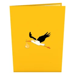 Lovepop Greeting Cards|Baby|Stork Yellow Pop-Up Card