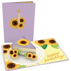 Lovepop Greeting Cards|Birthday|Sunflower Birthday Cake Slice Pop-Up Card