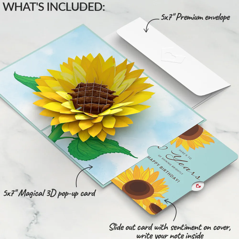 Lovepop Birthday|Sunflower 50th Birthday Pop-Up Card and Sentiment Set