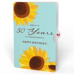 Lovepop Birthday|Sunflower 50th Birthday Pop-Up Card and Sentiment Set