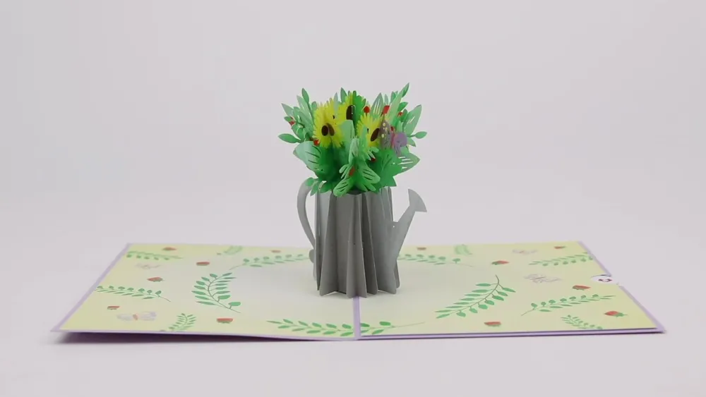 Lovepop Greeting Cards|Birthday|Sunflower Watering Can Pop-Up Card
