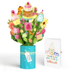 Lovepop Pop-Up Bouquets|Birthday|Sweet Birthday Wishes Bouquet and Sentiment Set for Mom