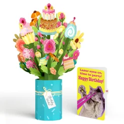 Lovepop Pop-Up Bouquets|Sweet Birthday Wishes Bouquet and Cat Laser Eyes Sentiment Set