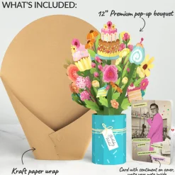 Lovepop Birthday|Sweet Birthday Wishes Bouquet and Survive Another Year of Adulting Congratulations Sentiment Set