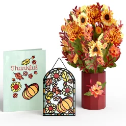 Lovepop Pop-Up Bouquets|Card & Gift Bundles|Thankful Suncatcher Card & Pop-Up Bouquet Bundle