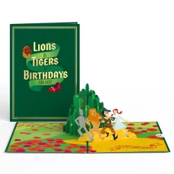Lovepop Greeting Cards|Birthday|The Wizard of Oz Lions & Tigers & Birthdays Pop-Up Card