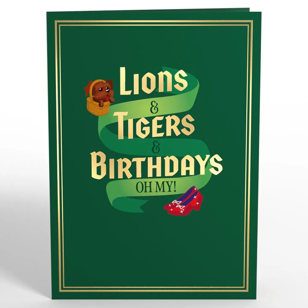 Lovepop Greeting Cards|Birthday|The Wizard of Oz Lions & Tigers & Birthdays Pop-Up Card