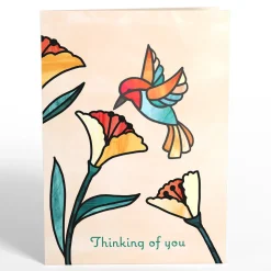 Lovepop Suncatcher Cards|Decor|Thinking of You Hummingbird Suncatcher Card
