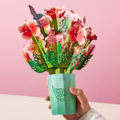 Lovepop Pop-Up Bouquets|Card & Gift Bundles|Thinking of You Hummingbird Suncatcher Card & Pop-Up Bouquet Bundle