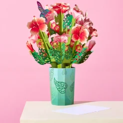 Lovepop Pop-Up Bouquets|Card & Gift Bundles|Thinking of You Hummingbird Suncatcher Card & Pop-Up Bouquet Bundle