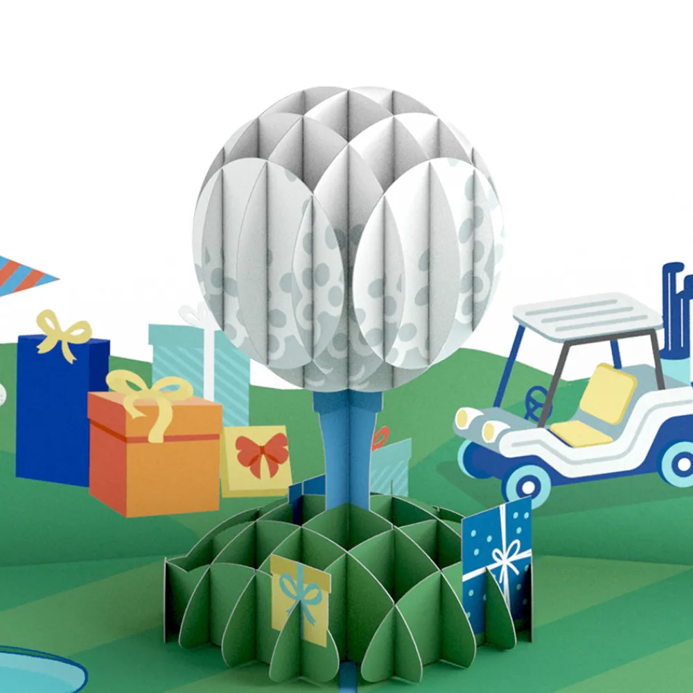 Lovepop Greeting Cards|Birthday|Time to Par-Tee Birthday Golf Pop-Up Card