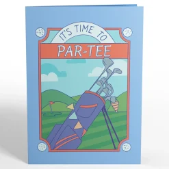 Lovepop Greeting Cards|Birthday|Time to Par-Tee Birthday Golf Pop-Up Card
