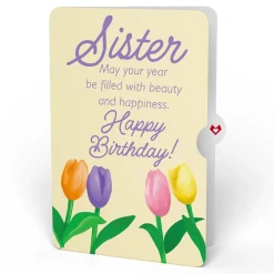 Lovepop Birthday|Tulips Birthday Pop-Up Card and Sentiment Set for Sister