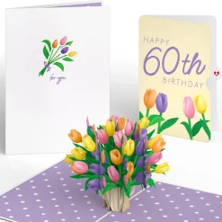 Lovepop Birthday|Tulips 60th Birthday Pop-Up Card and Sentiment Set