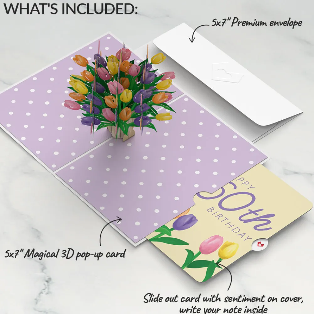 Lovepop Birthday|Tulips 60th Birthday Pop-Up Card and Sentiment Set