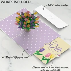 Lovepop Birthday|Tulips 50th Birthday Pop-Up Card and Sentiment Set