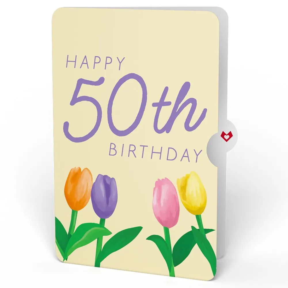 Lovepop Birthday|Tulips 50th Birthday Pop-Up Card and Sentiment Set