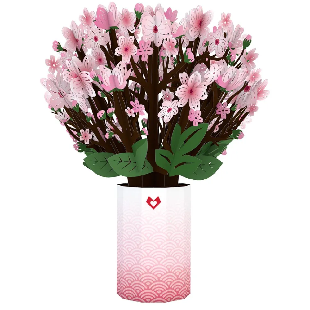 Lovepop Pop-Up Bouquets|Card & Gift Bundles|Valentine’s Cherry Blossom with Cardinals Pop-Up Card & Bouquet Bundle