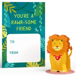 Lovepop Valentine'S Day 2/14|Kids|Valentine’s Day Safari Assorted Cards Kids Classroom 24-Pack