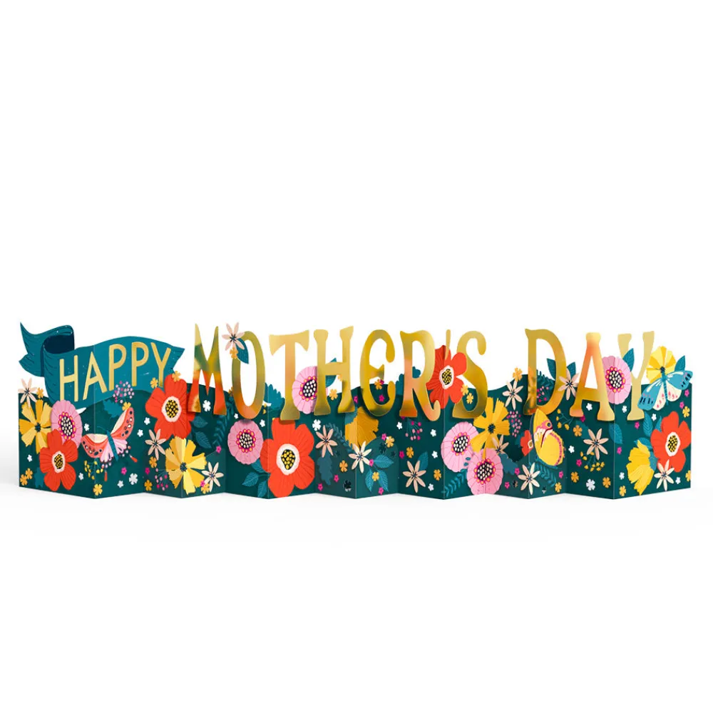 Lovepop Decor|Mother'S Day 5/11|Vibrant Blooms Mother's Day Loooooong Card™ (Expands to 2 feet)