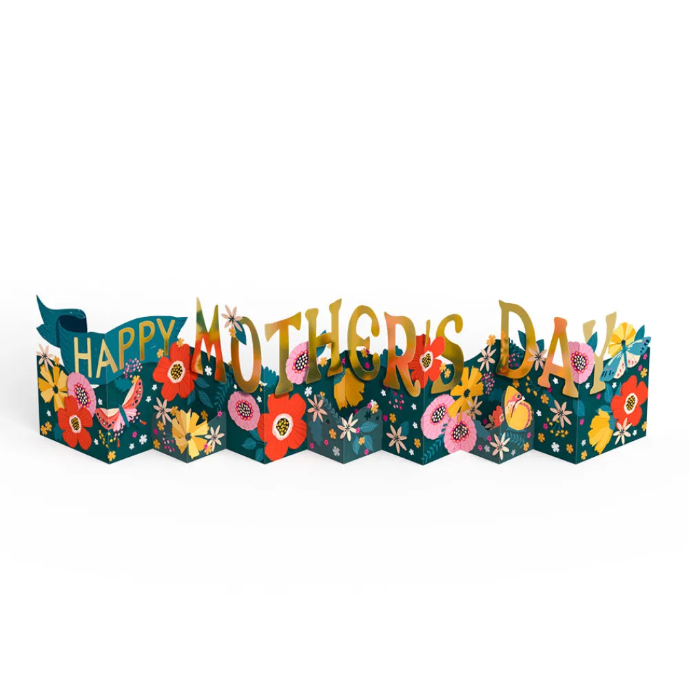 Lovepop Decor|Mother'S Day 5/11|Vibrant Blooms Mother's Day Loooooong Card™ (Expands to 2 feet)