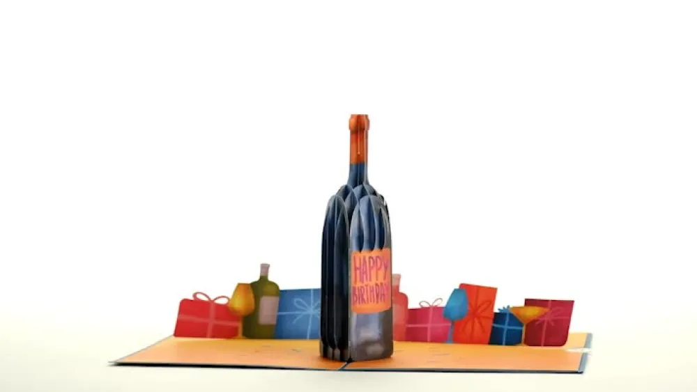 Lovepop Greeting Cards|Birthday|Vintage Wine Birthday Pop-Up Card