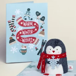 Lovepop Plushpop|Christmas 12/25|Warm Winter Wishes' Holiday Penguin Plushpop Card