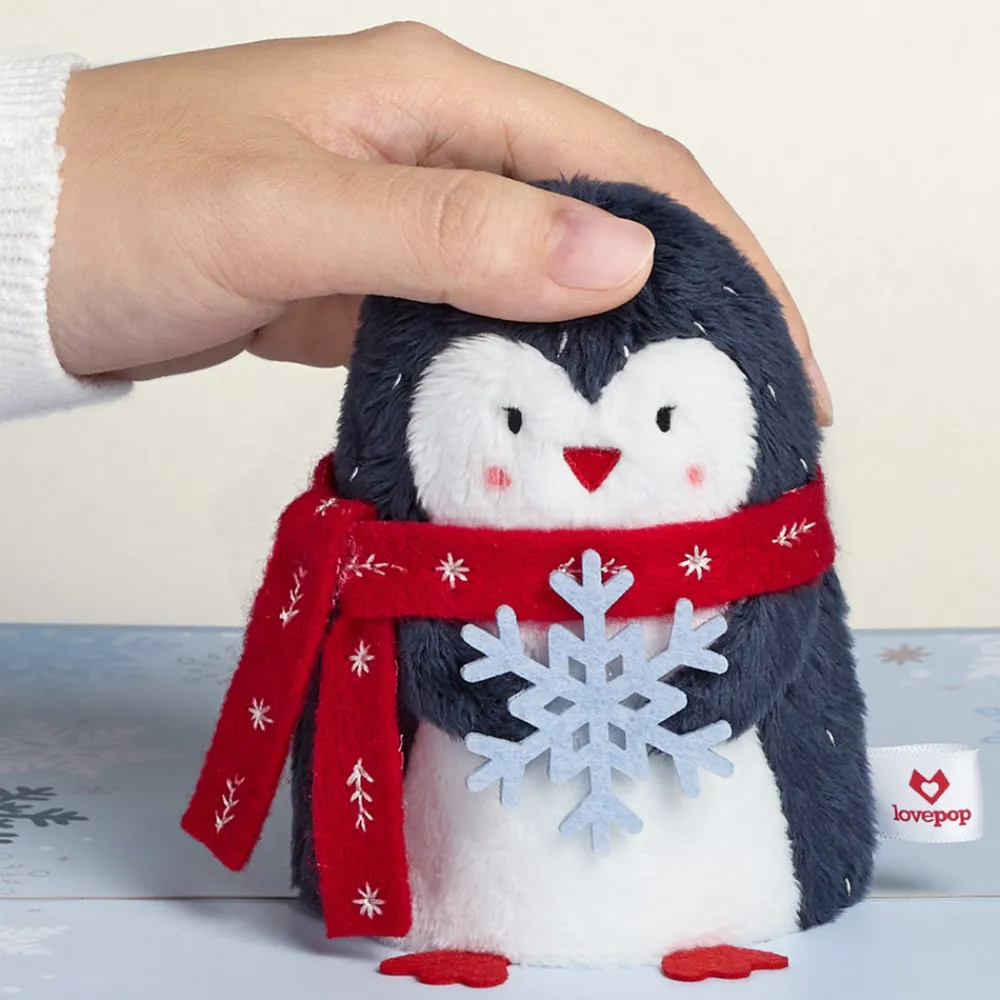 Lovepop Plushpop|Christmas 12/25|Warm Winter Wishes' Holiday Penguin Plushpop Card