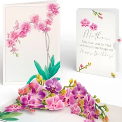 Lovepop Birthday|Mom|Watercolor Orchid Birthday Pop-Up Card and Sentiment Set for Mother