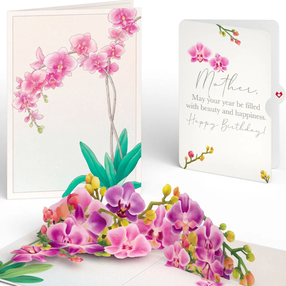 Lovepop Birthday|Mom|Watercolor Orchid Birthday Pop-Up Card and Sentiment Set for Mother
