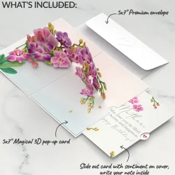 Lovepop Birthday|Mom|Watercolor Orchid Birthday Pop-Up Card and Sentiment Set for Mother