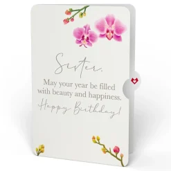 Lovepop Birthday|Watercolor Orchid Birthday Pop-Up Card and Sentiment Set for Sister