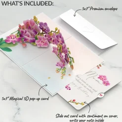Lovepop Birthday|Mom|Watercolor Orchid Birthday Pop-Up Card and Sentiment Set for Mom