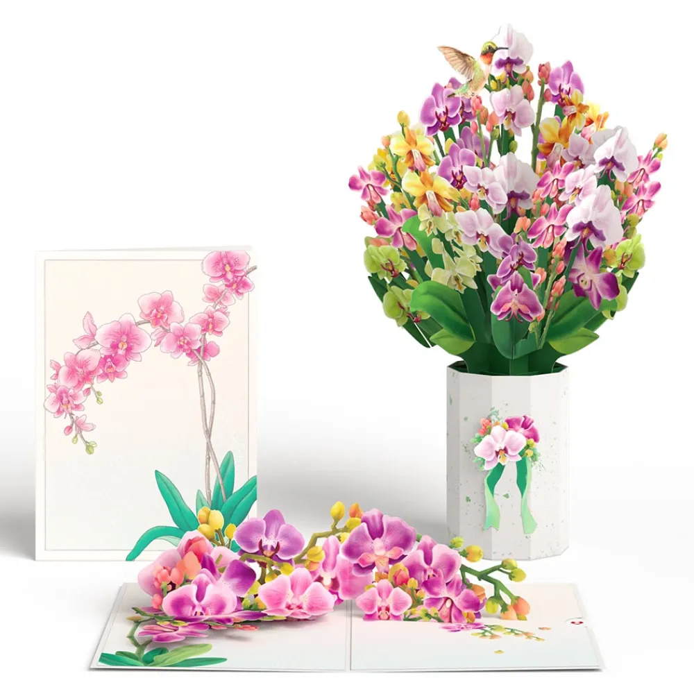 Lovepop Pop-Up Bouquets|Card & Gift Bundles|Watercolor Orchid Pop-Up Card & Bouquet Bundle