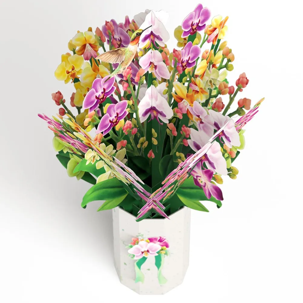 Lovepop Pop-Up Bouquets|Card & Gift Bundles|Watercolor Orchid Pop-Up Card & Bouquet Bundle