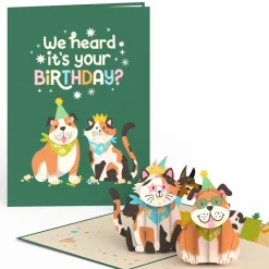 Lovepop Greeting Cards|Birthday|We Heard It's Your Birthday Dog and Cat Pop-Up Card