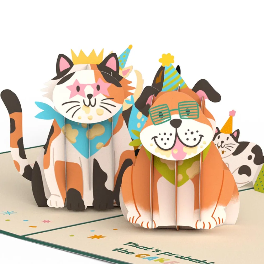 Lovepop Greeting Cards|Birthday|We Heard It's Your Birthday Dog and Cat Pop-Up Card