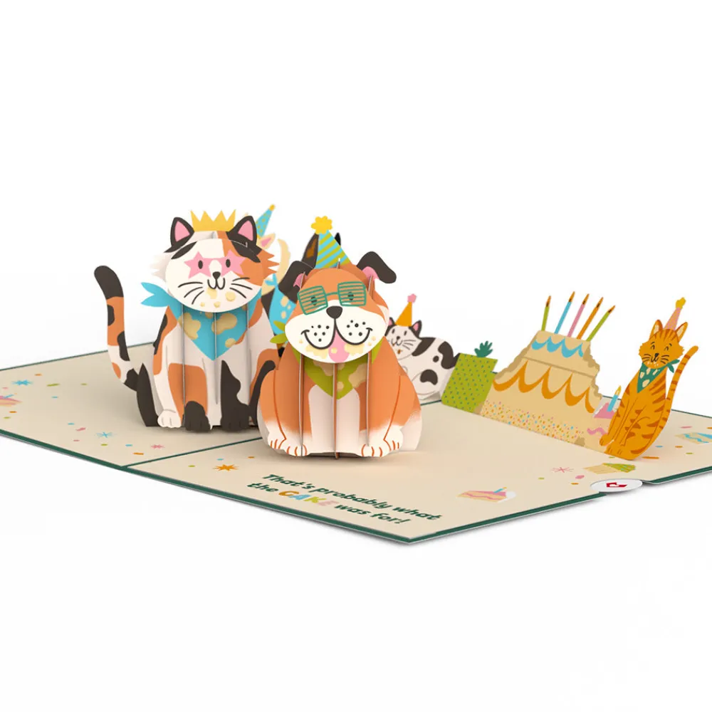 Lovepop Greeting Cards|Birthday|We Heard It's Your Birthday Dog and Cat Pop-Up Card