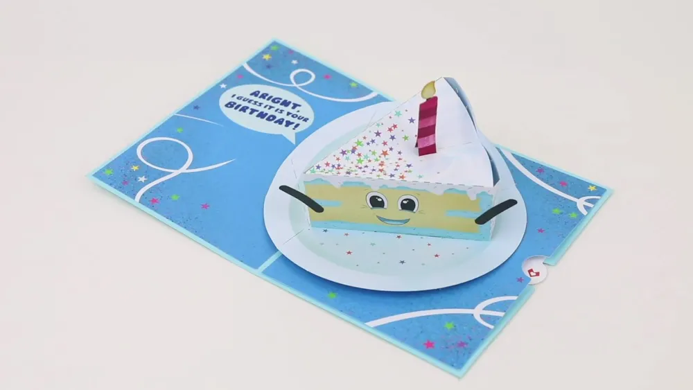 Lovepop Birthday|Whimsical Birthday Cake Slice Pop-Up Card
