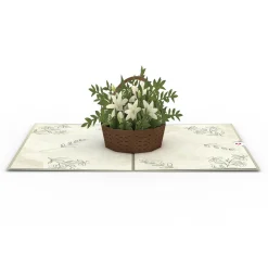 Lovepop Greeting Cards|Get Well|White Flower Basket Pop-Up Card