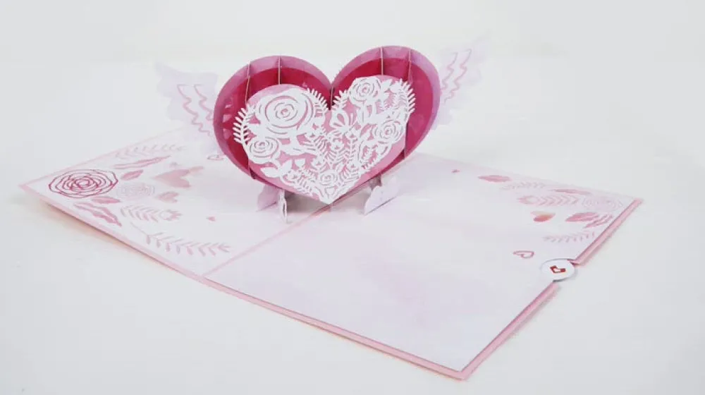 Lovepop Greeting Cards|Anniversary|Winged Heart Pop-Up Card
