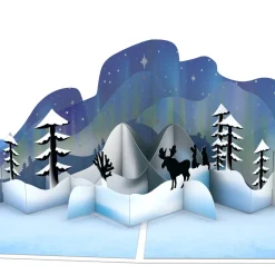 Lovepop Greeting Cards|Christmas 12/25|Winter Borealis Scene Pop-Up Card
